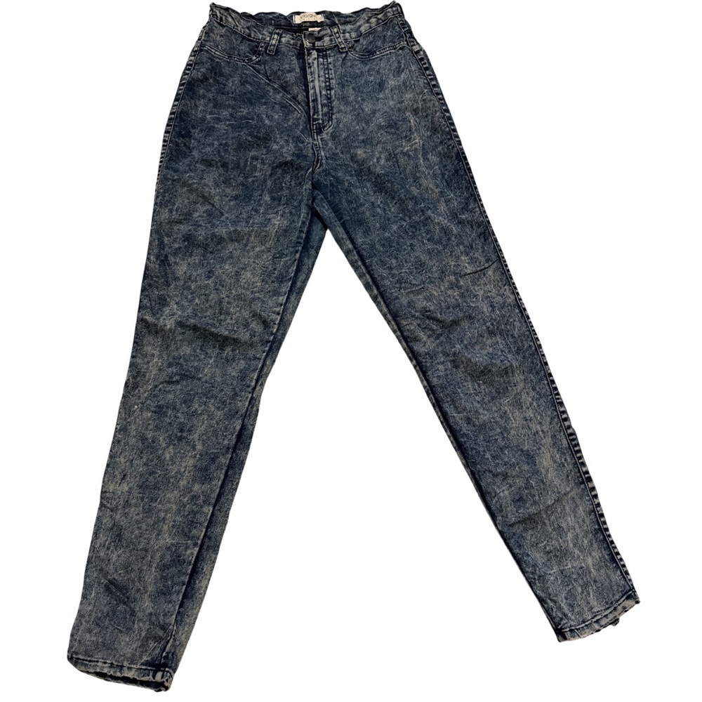 Vibrant Vintage High Waist Women's Dark Blue Stonewash Straight Leg Jeans Size 9
